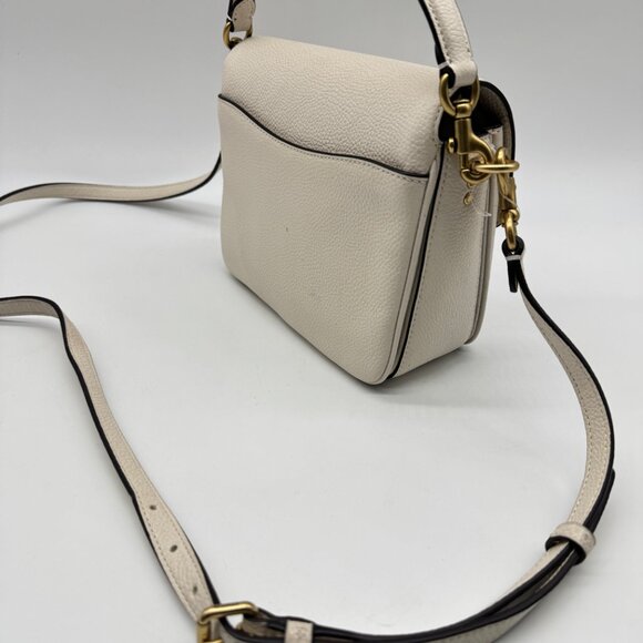 COACH Cassie 19 pebbled leather top handle small crossbody bag - White - Picture 14 of 14
